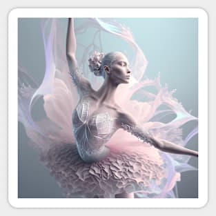 Portrait in Pastel Colors of A Fractal Ballerina Sticker